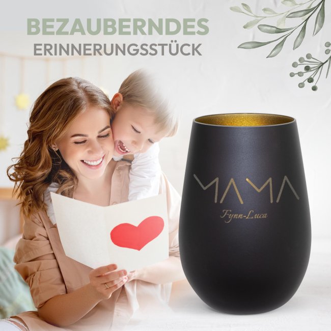 Windlicht mit Gravur - Mama - mit Namen
