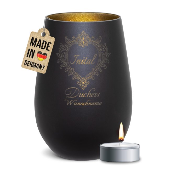 Windlicht mit Gravur - Duchess - mit Name &amp; Initiale