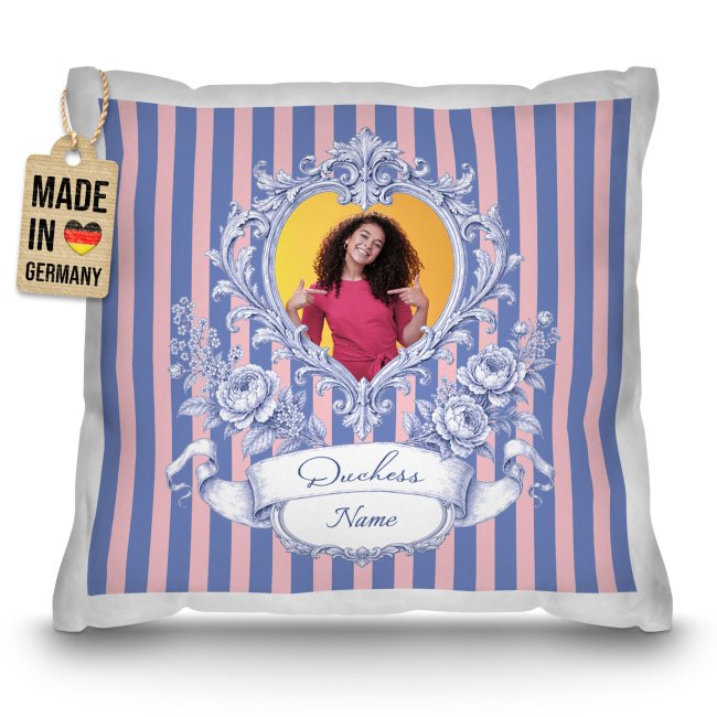 Personalisiertes Fotokissen - Royal Duchess Vintage Rahmen - mit Foto &amp; Name