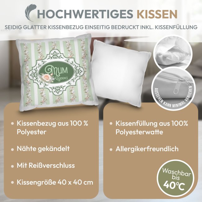 Mama-Kissen - Mum Residence Vintage Streifen-Design