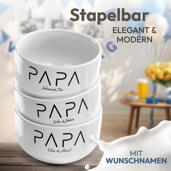 M&uuml;slisch&uuml;ssel mit Motiv - Minimalistisches Design - mit Name - Geschenk f&uuml;r Papa