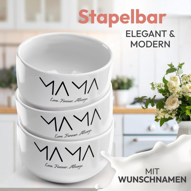 M&uuml;slisch&uuml;ssel mit Motiv - Minimalistisches Design - mit Name - Geschenk f&uuml;r Mama