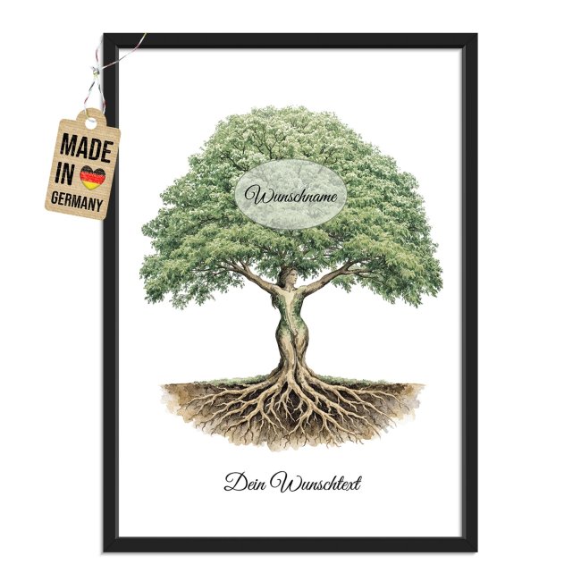Fotodruck - Stammbaum mit Name &amp; Text
