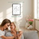 Fotodruck - Mutter-Kind-Silhouette - Mit Text