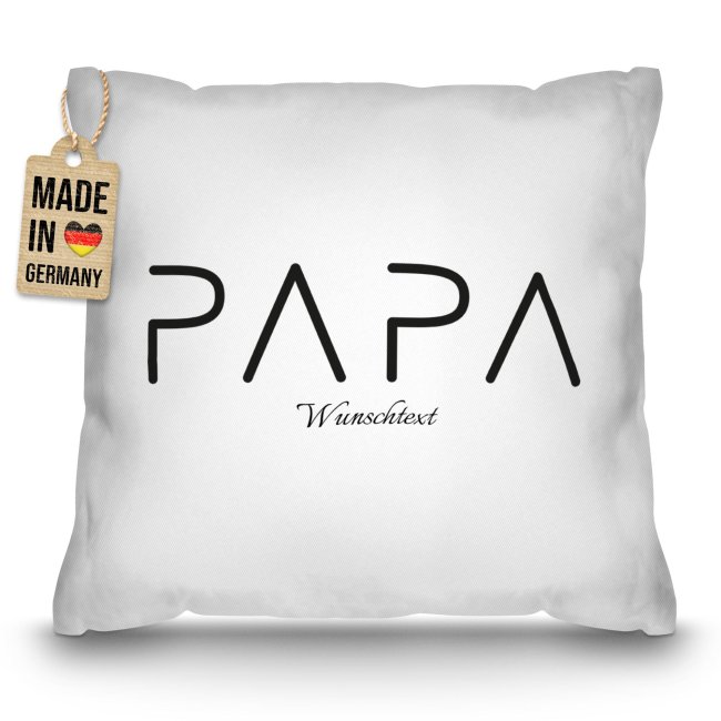 Personalisiertes Papa-Kissen - Minimalistischer PAPA Schriftzug - 40 x 40 cm,