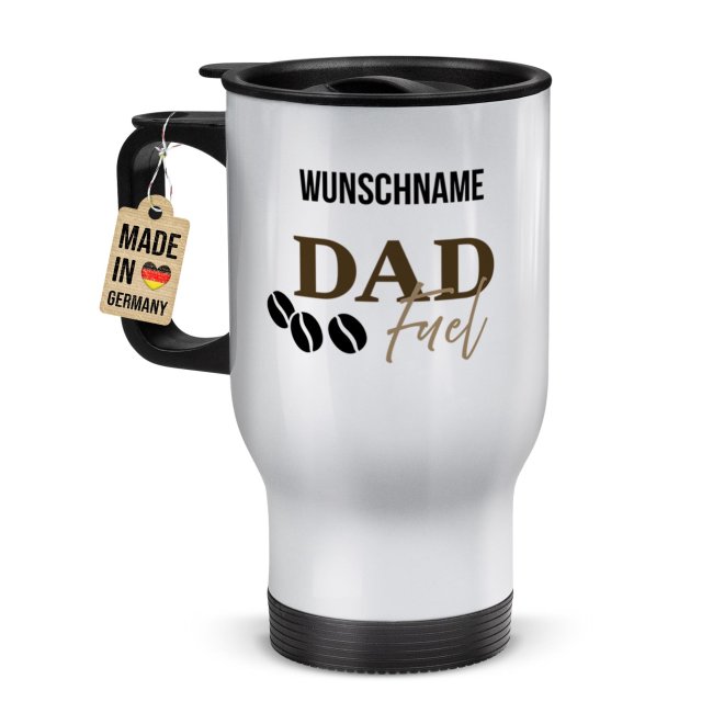 Thermobecher mit Henkel f&uuml;r Papa mit Name - Dad Fuel - 390 ml