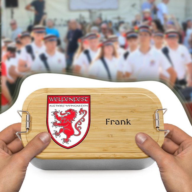 Bedruckte Brotdose mit Name - Welfenfest Logo