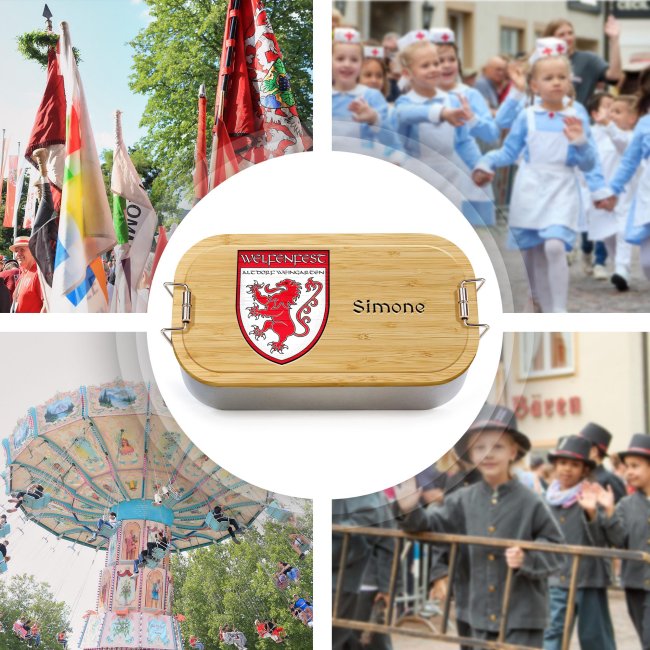 Bedruckte Brotdose mit Name - Welfenfest Logo