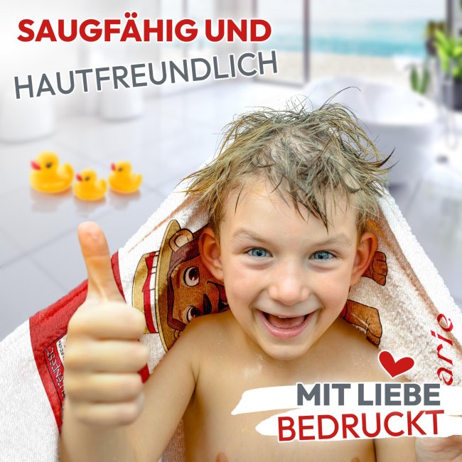 Kinder-Handtuch mit Name - Welfenfest-Maskottchen Welfinchen - 50 x 100 cm