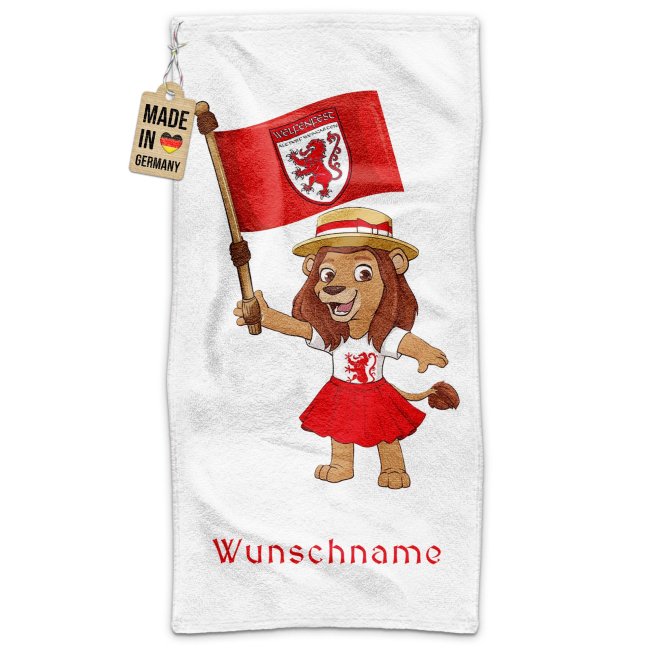 Kinder-Handtuch mit Name - Welfenfest-Maskottchen Welfinchen - 50 x 100 cm