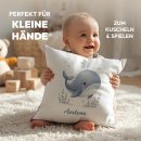 Personalisiertes Kissen f&uuml;r Kinder - mit Name - Wal...