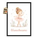 Fotodruck mit Bilderrahmen f&uuml;r Kinder - Ballerina -...