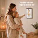 Fotodruck mit Bilderrahmen f&uuml;r Kinder - Giraffe -...
