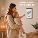Fotodruck mit Bilderrahmen f&uuml;r Kinder - Wal - mit Name