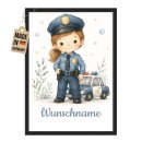 Fotodruck mit Bilderrahmen f&uuml;r Kinder - Cop Girl -...