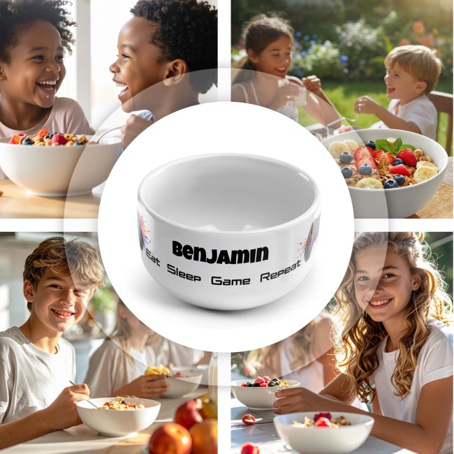 M&uuml;slisch&uuml;ssel mit Motiv - Gamer Controller - mit Name - Geschenk f&uuml;r Kinder