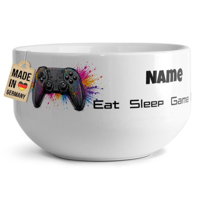 M&uuml;slisch&uuml;ssel mit Motiv - Gamer Controller - mit Name - Geschenk f&uuml;r Kinder