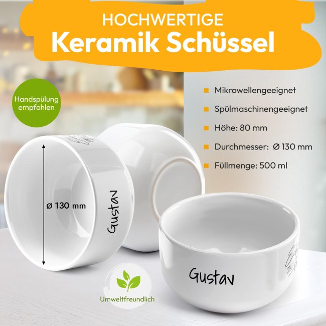 M&uuml;slisch&uuml;ssel mit Motiv - Echt statt brav - mit Name - Geschenk f&uuml;r Kinder