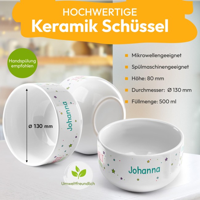 M&uuml;slisch&uuml;ssel mit Motiv - Mach mir die Welt - mit Name - Geschenk f&uuml;r M&auml;dchen