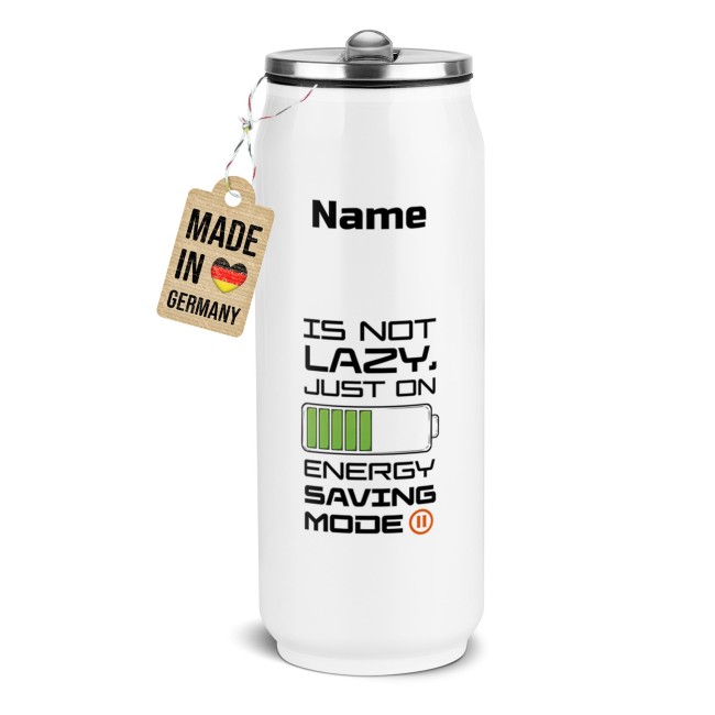 Cola-Dose - Energy Saving Mode - mit Name - Wei&szlig; 420 ml