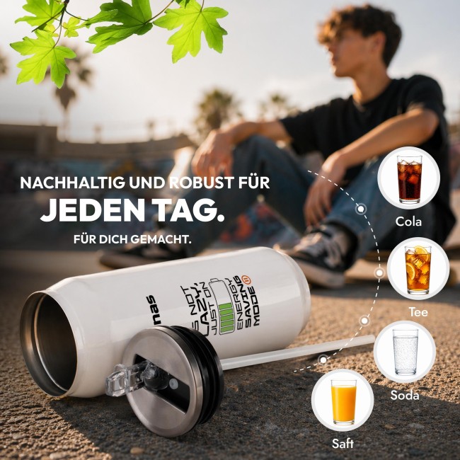 Cola-Dose - Energy Saving Mode - mit Name - Wei&szlig; 420 ml