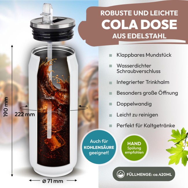 Cola-Dose - Limited Edition - mit Name - Wei&szlig; 420 ml