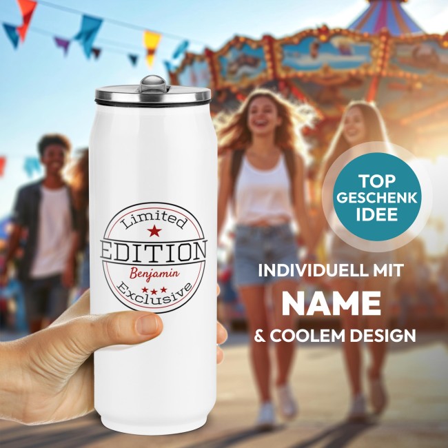 Cola-Dose - Limited Edition - mit Name - Wei&szlig; 420 ml