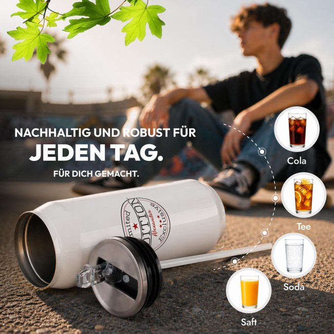 Cola-Dose - Limited Edition - mit Name - Wei&szlig; 420 ml