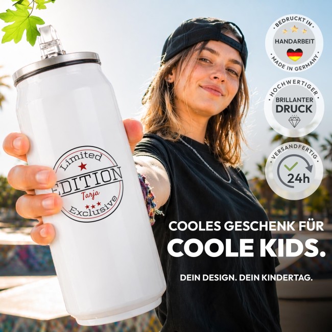 Cola-Dose - Limited Edition - mit Name - Wei&szlig; 420 ml