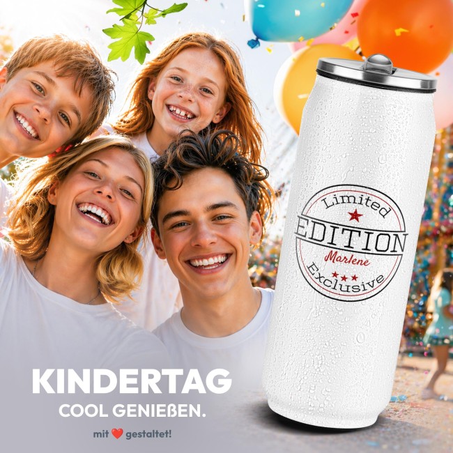 Cola-Dose - Limited Edition - mit Name - Wei&szlig; 420 ml