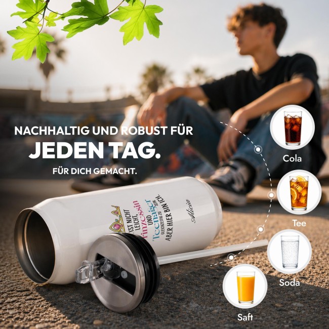 Cola-Dose - Prinzessin &amp; Teenager - mit Name - Wei&szlig; 420 ml