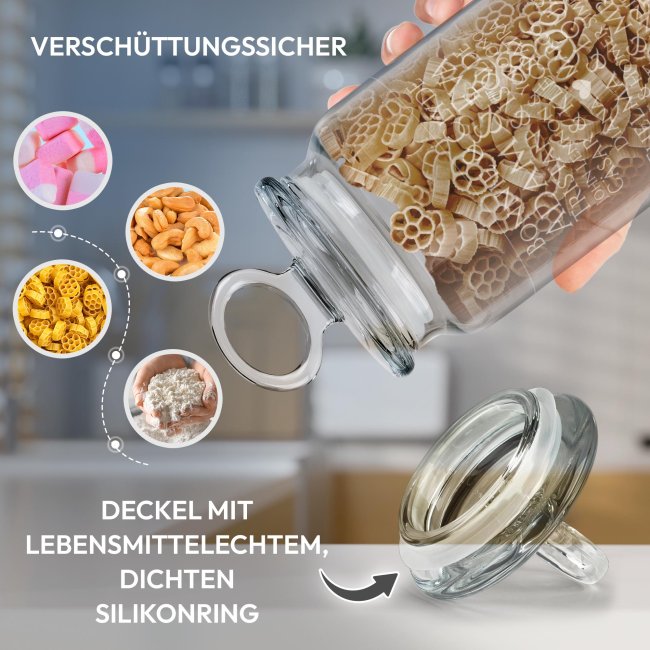 Vorratsdose aus Glas mit Namen graviert - Ber&uuml;hmte Paare - 800 ml