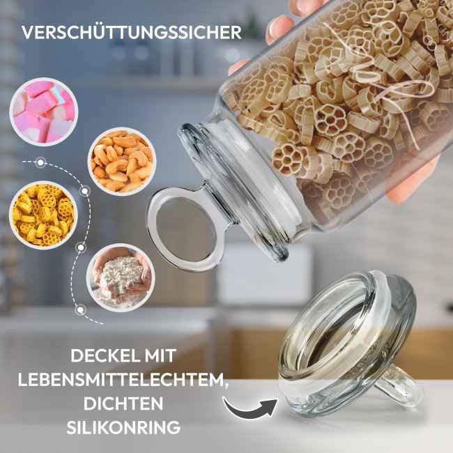 Vorratsdose aus Glas mit Namen &amp; Datum graviert - Ja - 800 ml