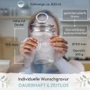 Vorratsdose aus Glas mit Namen &amp; Datum graviert - Ja...