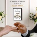 Fotodruck mit Bilderrahmen zur Hochzeit - Auto - Namen...