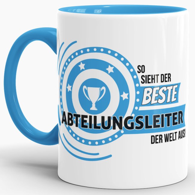 Berufe-Tasse - So sieht der beste Abteilungsleiter aus - Hellblau