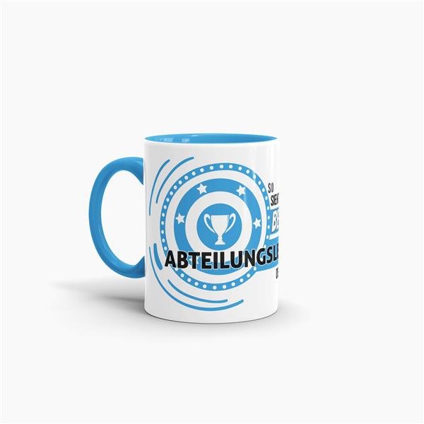 Berufe-Tasse - So sieht der beste Abteilungsleiter aus - Hellblau