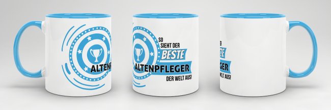 Berufe-Tasse - So sieht der beste Altenpfleger aus - Hellblau