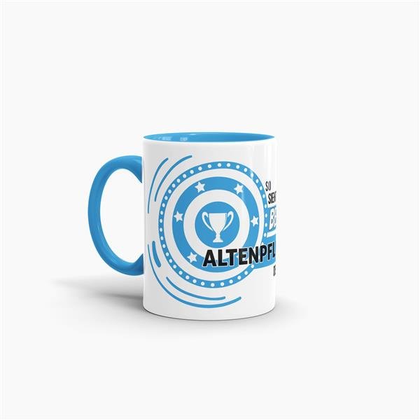 Berufe-Tasse - So sieht der beste Altenpfleger aus - Hellblau