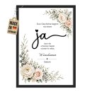 Fotodruck mit Bilderrahmen zur Hochzeit - Ja Blumen - mit...