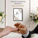 Fotodruck mit Bilderrahmen zur Hochzeit - Ja Blumen - mit...
