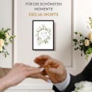 Fotodruck mit Bilderrahmen zur Hochzeit - Kranz - mit...