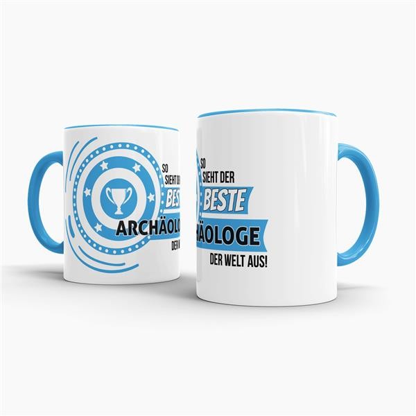 Berufe-Tasse - So sieht der beste Arch&auml;ologe aus - Hellblau