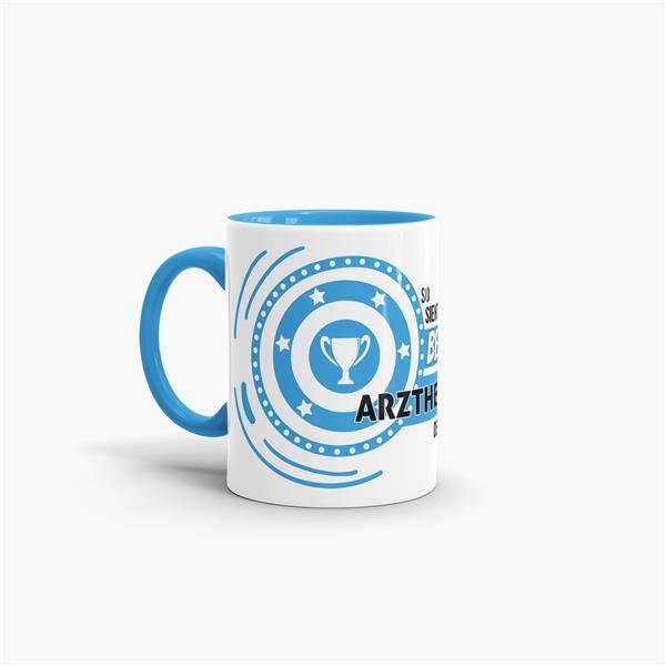 Berufe-Tasse - So sieht der beste Arzthelfer aus - Hellblau