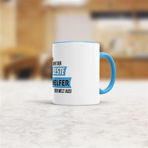 Berufe-Tasse - So sieht der beste Arzthelfer aus - Hellblau