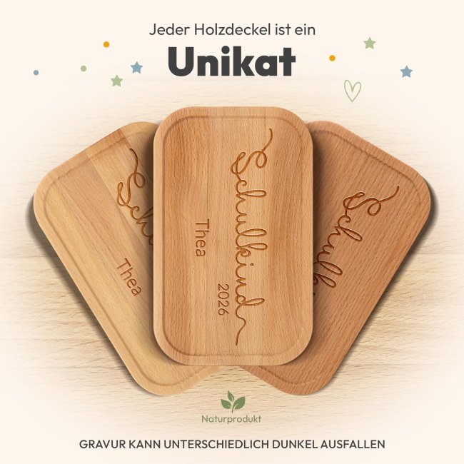 Brotdose mit Gravur zur Einschulung - Schulkind - mit Name &amp; Jahr - Gro&szlig;