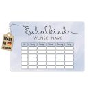 Abwischbarer Stundenplan - Schulkind - Schriftzug - mit...
