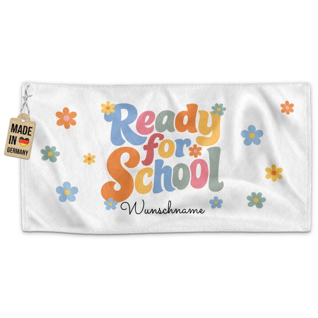 Kinder-Handtuch - Ready for School - mit Name - 140 x 70 cm