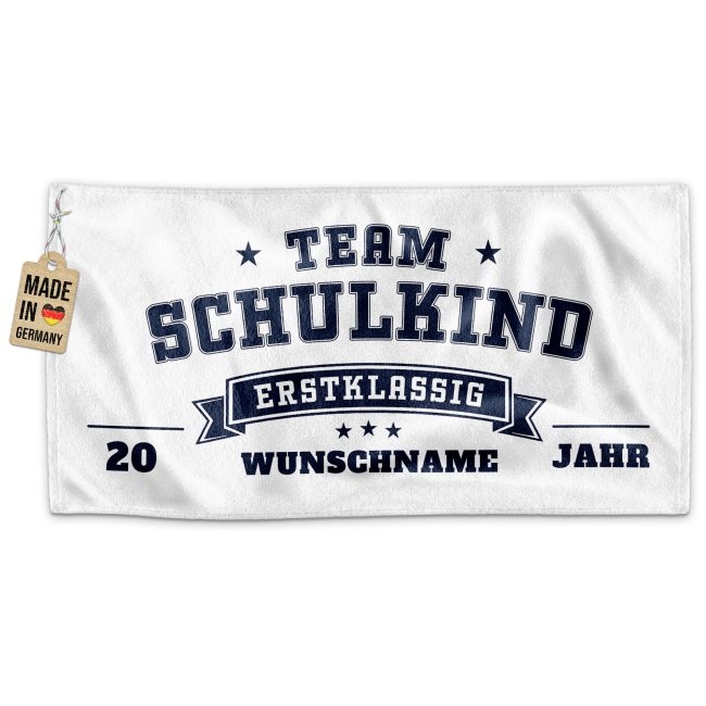 Kinder-Handtuch - Team Schulkind - mit Name - 140 x 70 cm