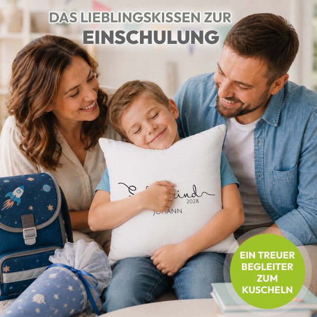 Kissen zur Einschulung - Schulkind - mit Name &amp; Jahr